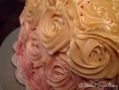 Pink and Gold Ombre Rose Cake with Tint